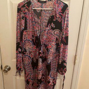 Ashley Stewart Women Dress, Size 18W Pasiley Print